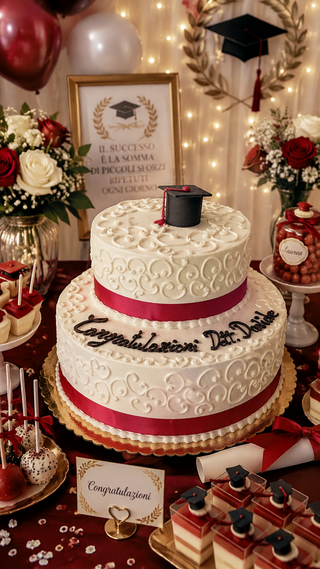 Torta di Laurea Elegance – Cake Design Personalizzato per la Laurea