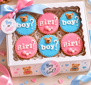 Biscotti decorati artigianali per gender reveal e baby shower ideali per feste
