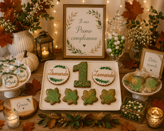 7 Biscotti decorati primo compleanno a tema foglie d’autunno