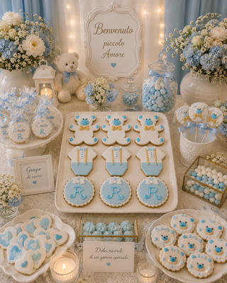 9 Biscotti decorati per nascita bambino con orsetti
