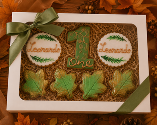 7 Biscotti decorati primo compleanno a tema foglie d’autunno