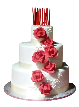 Torta Total White and Red Roses