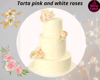 Torta Pink and White Roses