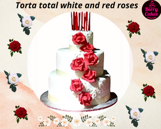 Torta Total White and Red Roses